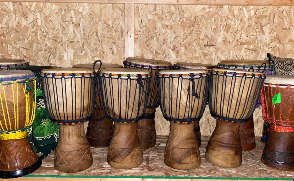 Child Djembes most are around 11″ x 20″ Holy Goat Percussion